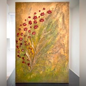 Handmade art mixed media with Palestinian embroidery (Tatreez) ❤️